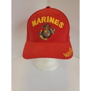 USMC Marines Corp Embroidered Script Patch Hook Loop Ball Cap Veteran Military